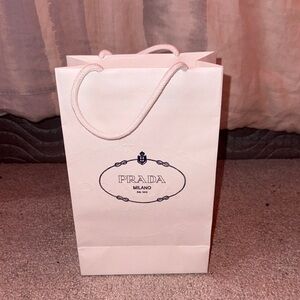 Prada white shopping bags